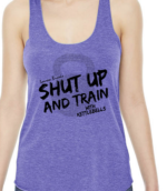 Lauren Brooks Fitness Shut Up & Train Purple & Black Tank Top