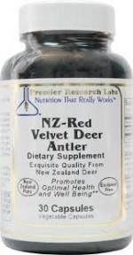 NZ-Red Velvet Deer Antler, Premier Research Labs, (30 Vegetable Capsules)